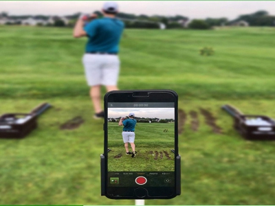 Record Golf Swing Cell Phone Clip Holder for Golf Training Work with Clubs Flag Stick Alignment Sticks J20210630007N