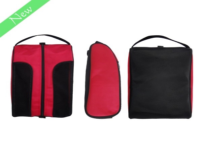Portable zippered polyester travel golf boot carry storage shoe bag